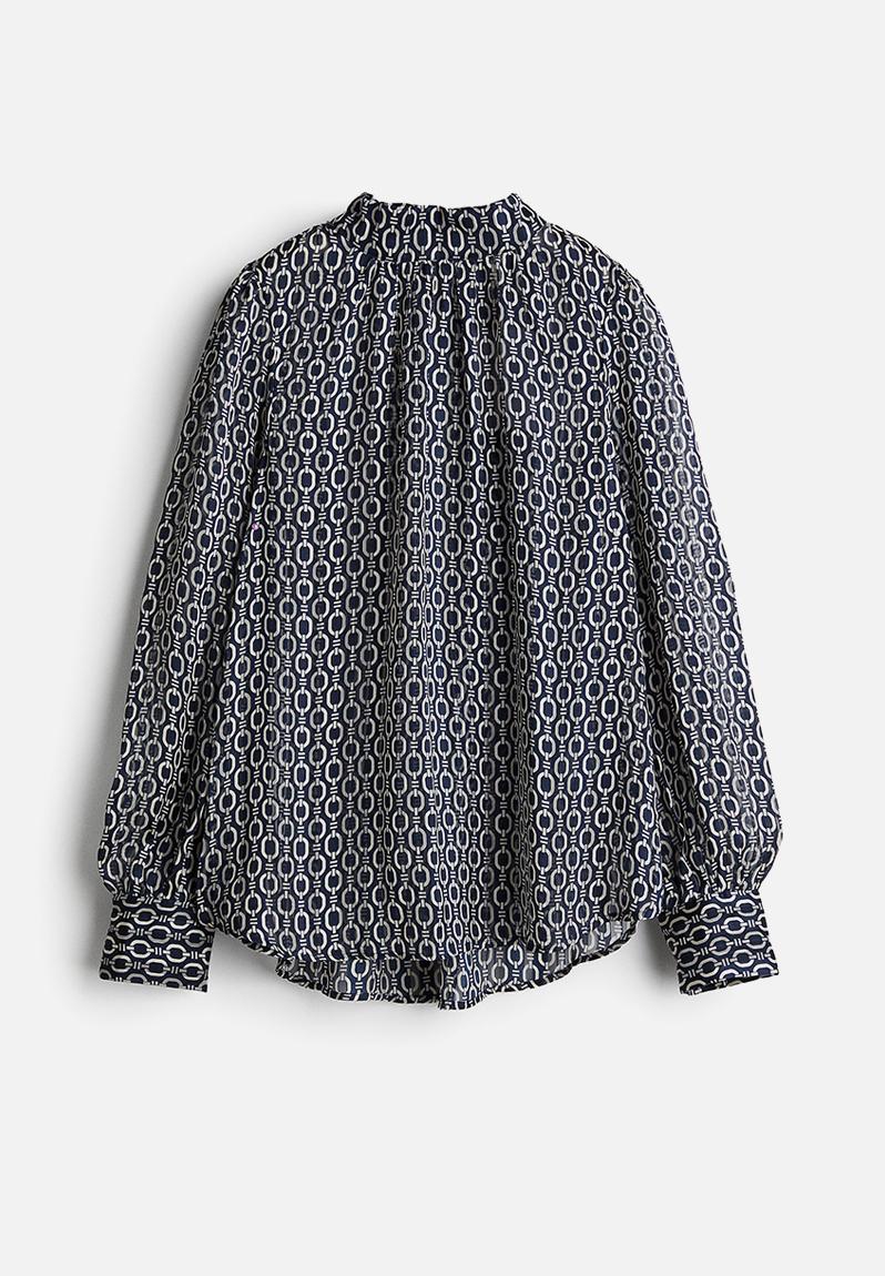 Patterned blouse - navy blue/patterned - 1160381019