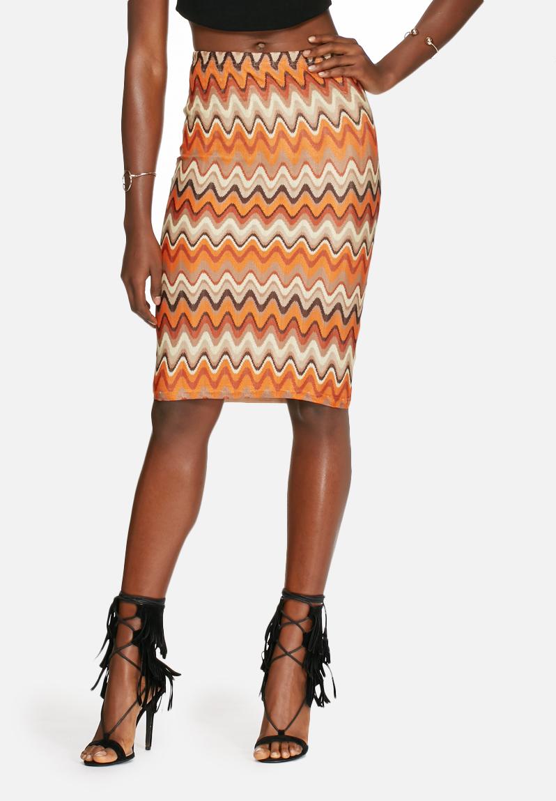 Knit skirt orange multi Glamorous Skirts