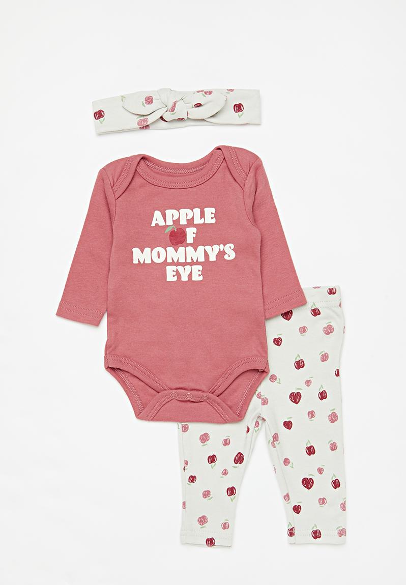 Newborn Sweet Candies 3-Piece Mid-Season Cotton Set – Cream main image 1