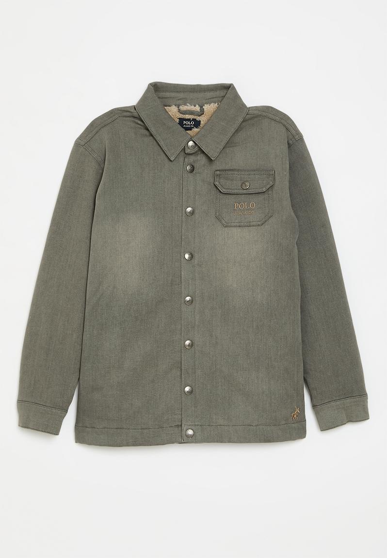 Boys mpho denim shacket - grey