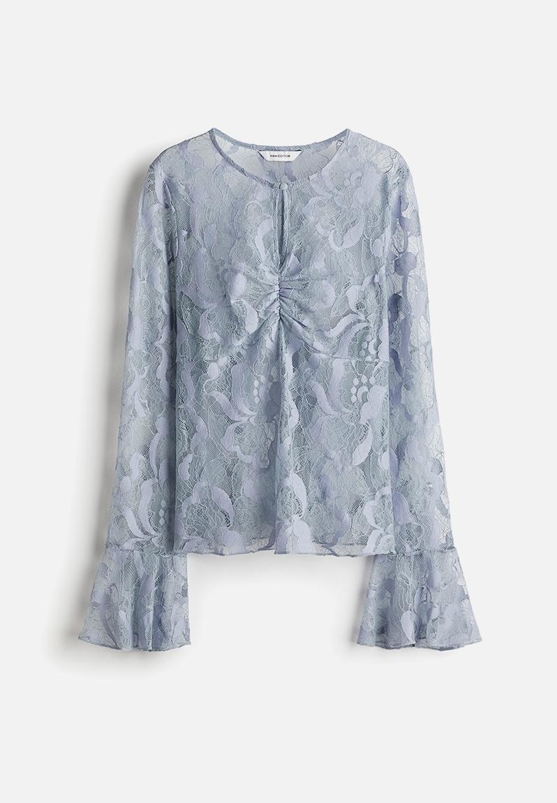 Lace blouse - light dusty blue - 1289508001 H&M Blouses | Superbalist