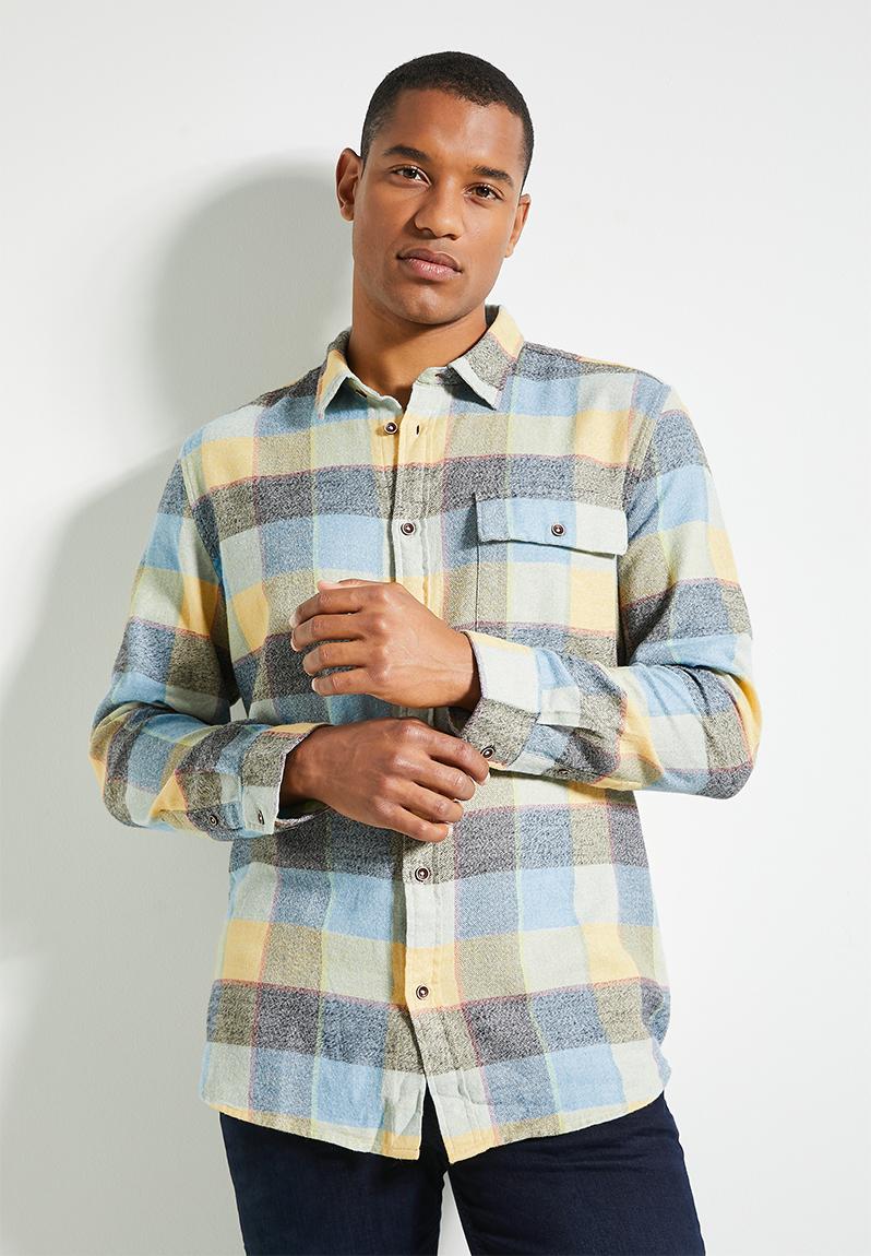 Diffused Pop Check L/S-Yellow Ben Sherman Shirts | Superbalist