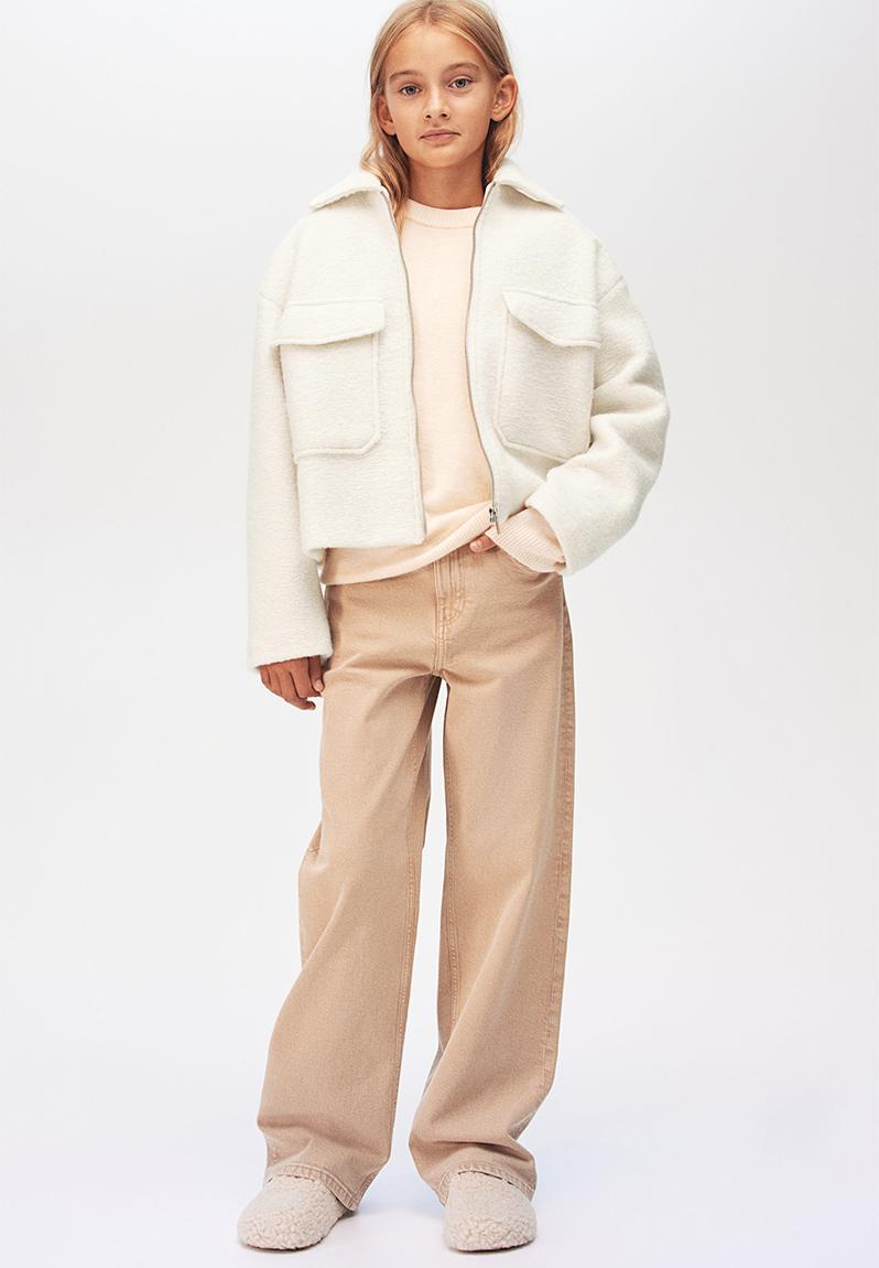 Felted shacket - white - 1233841001
