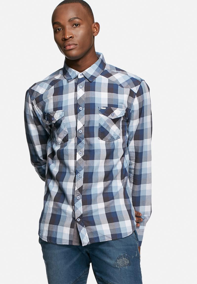 Allen plaid shirt - moonlight grey GUESS Shirts | Superbalist.com