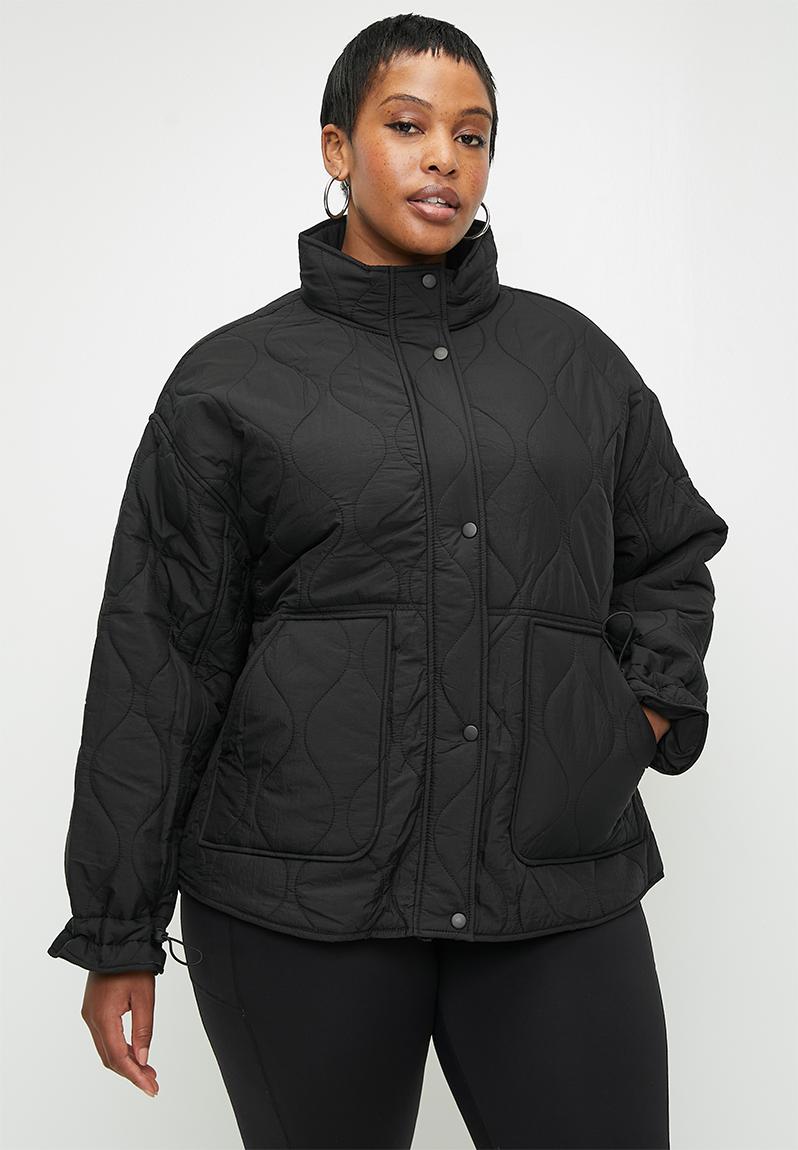 Plus Warm Up Relaxed Lightweight Jacket - Black Cotton On Plus Size ...