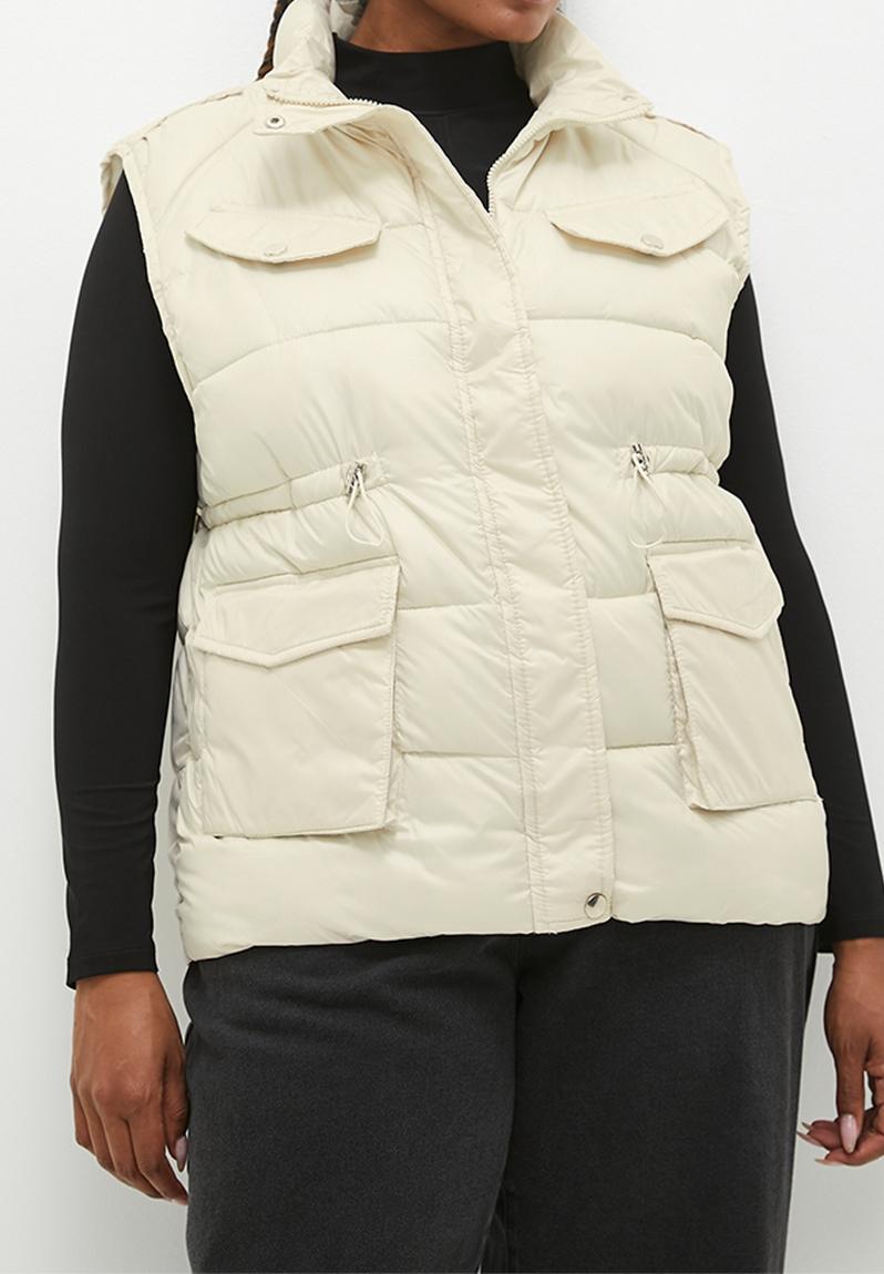 Ted sleeveless puffer - ecru2