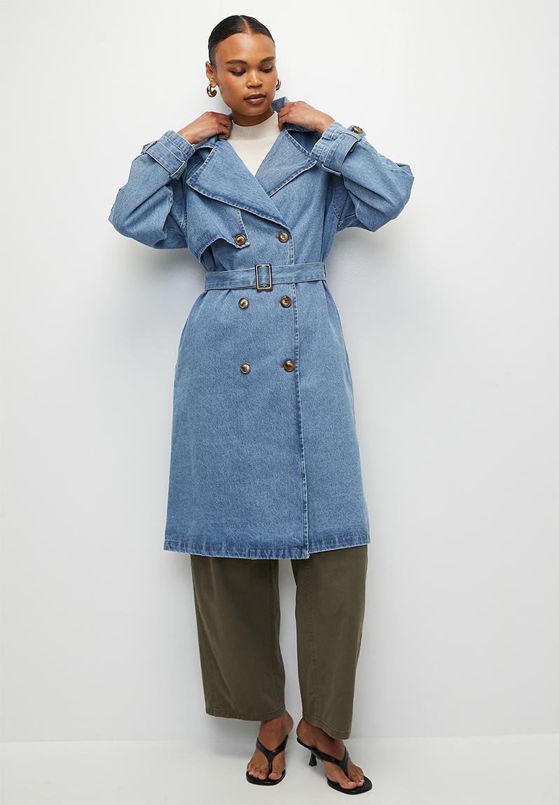 Denim trench coat - blue