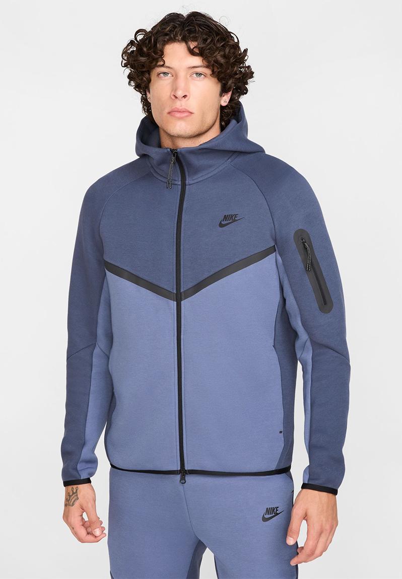 M Nk Tch Flc Fz Wr Hoodie - Thunder Blue/Diffused Blue/Black