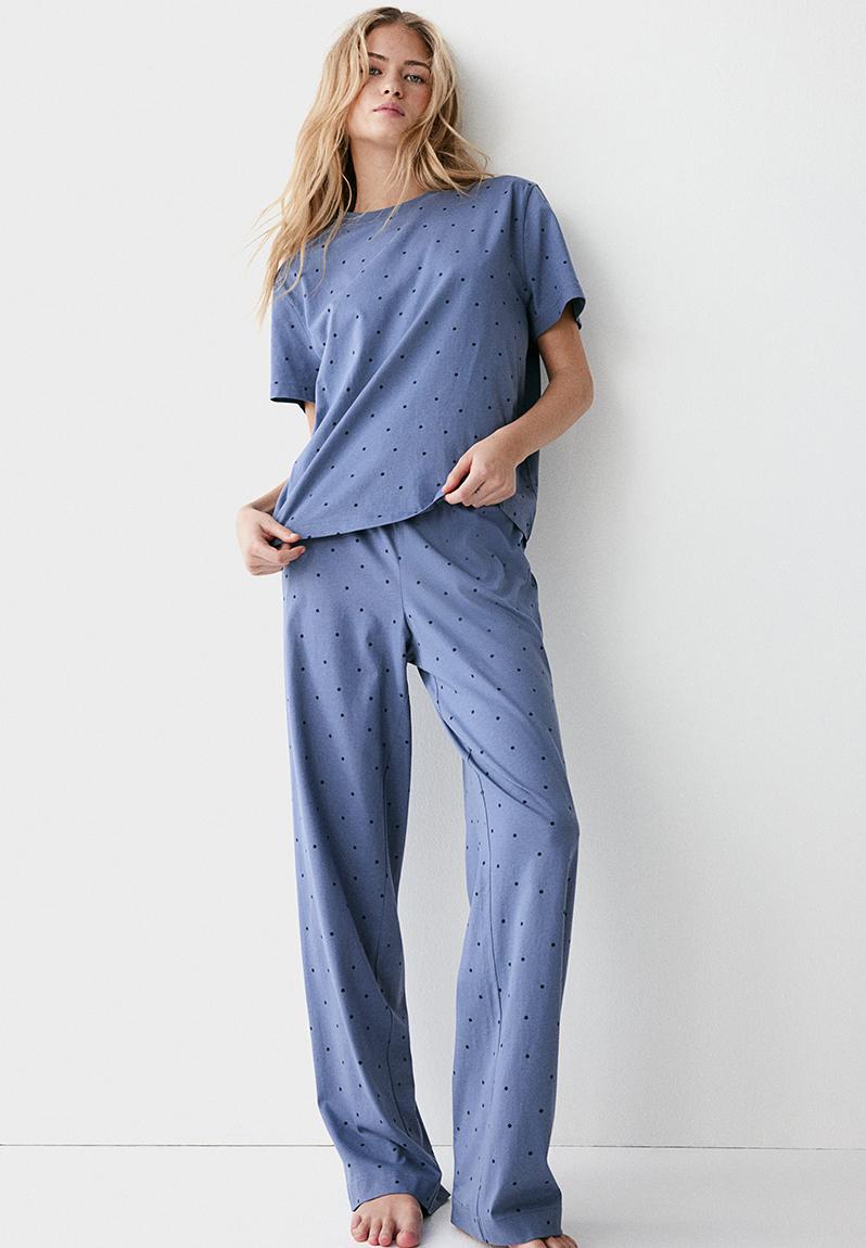 Jersey pyjamas - dusty blue/spotted - 0970593028 H&M Sleepwear ...
