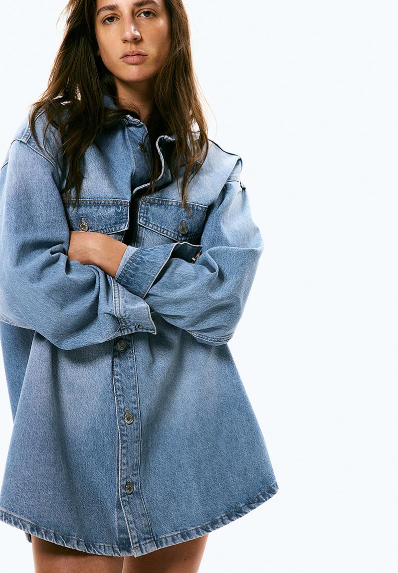 Oversized denim shirt - light denim blue - 1230398004