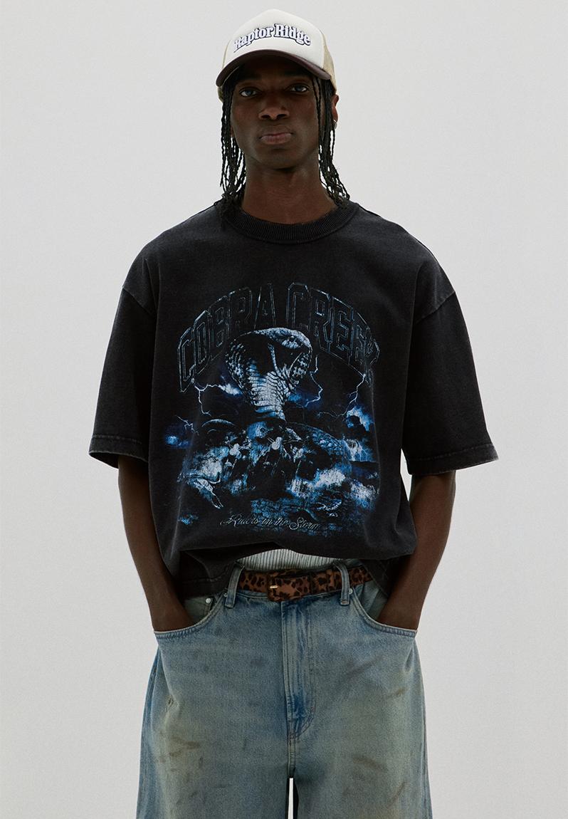 Loose fit printed t-shirt - black/cobra creek - 1262292001