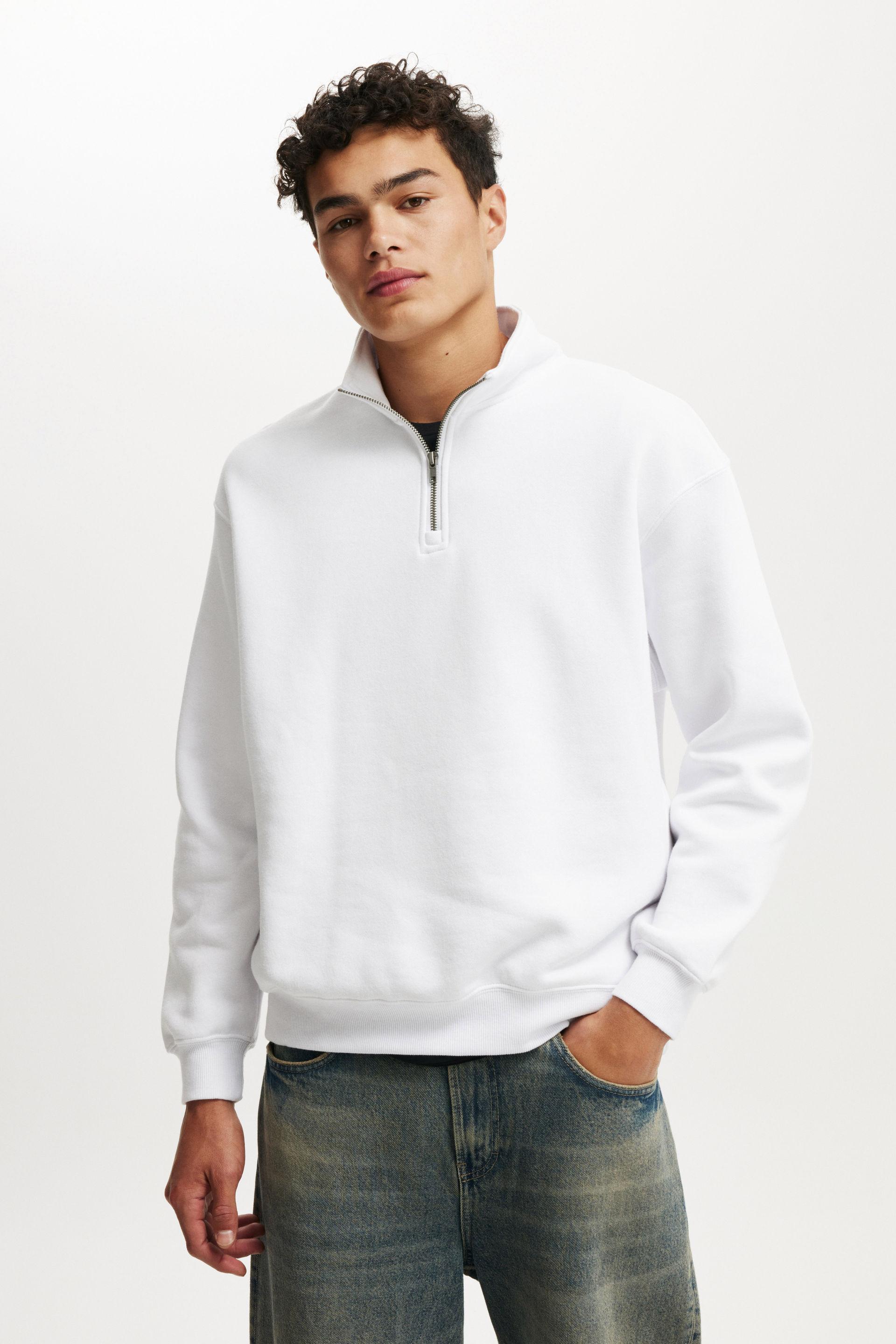1 4 Zip Fleece - White