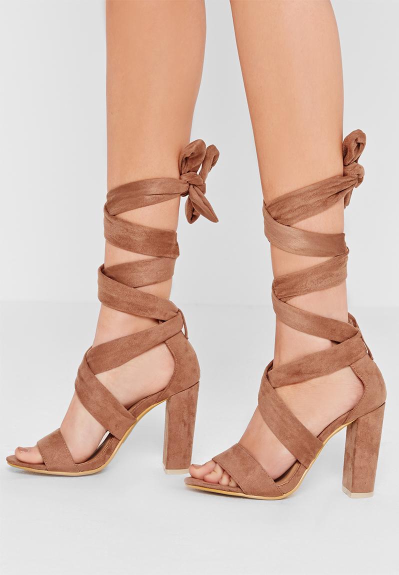 Thick strap block heel-Tan Missguided Heels | Superbalist.com