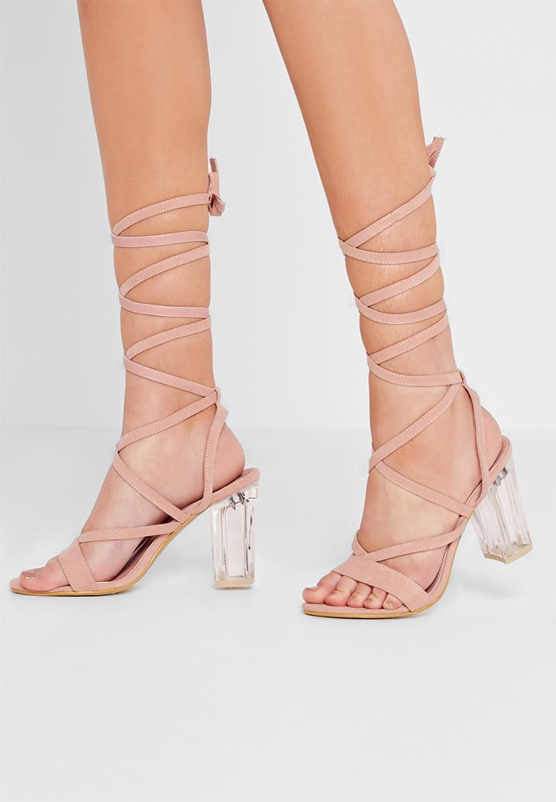 lace up perspex heel