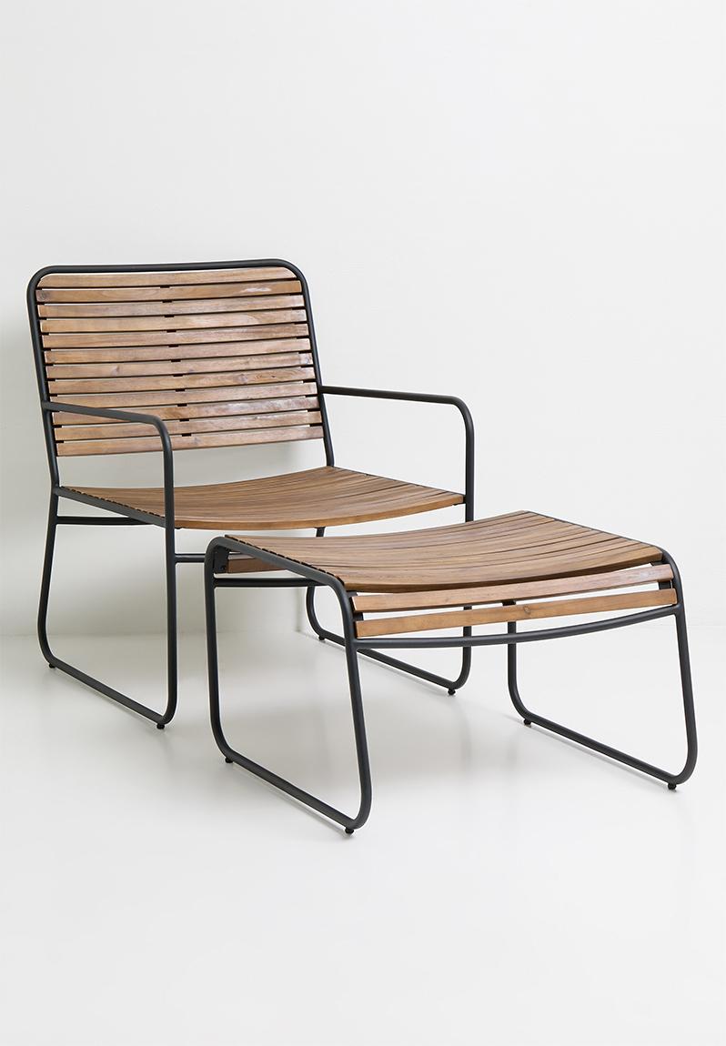 Bahamas Outdoor Resting Chair & Footstool - Natural Sixth Floor ...