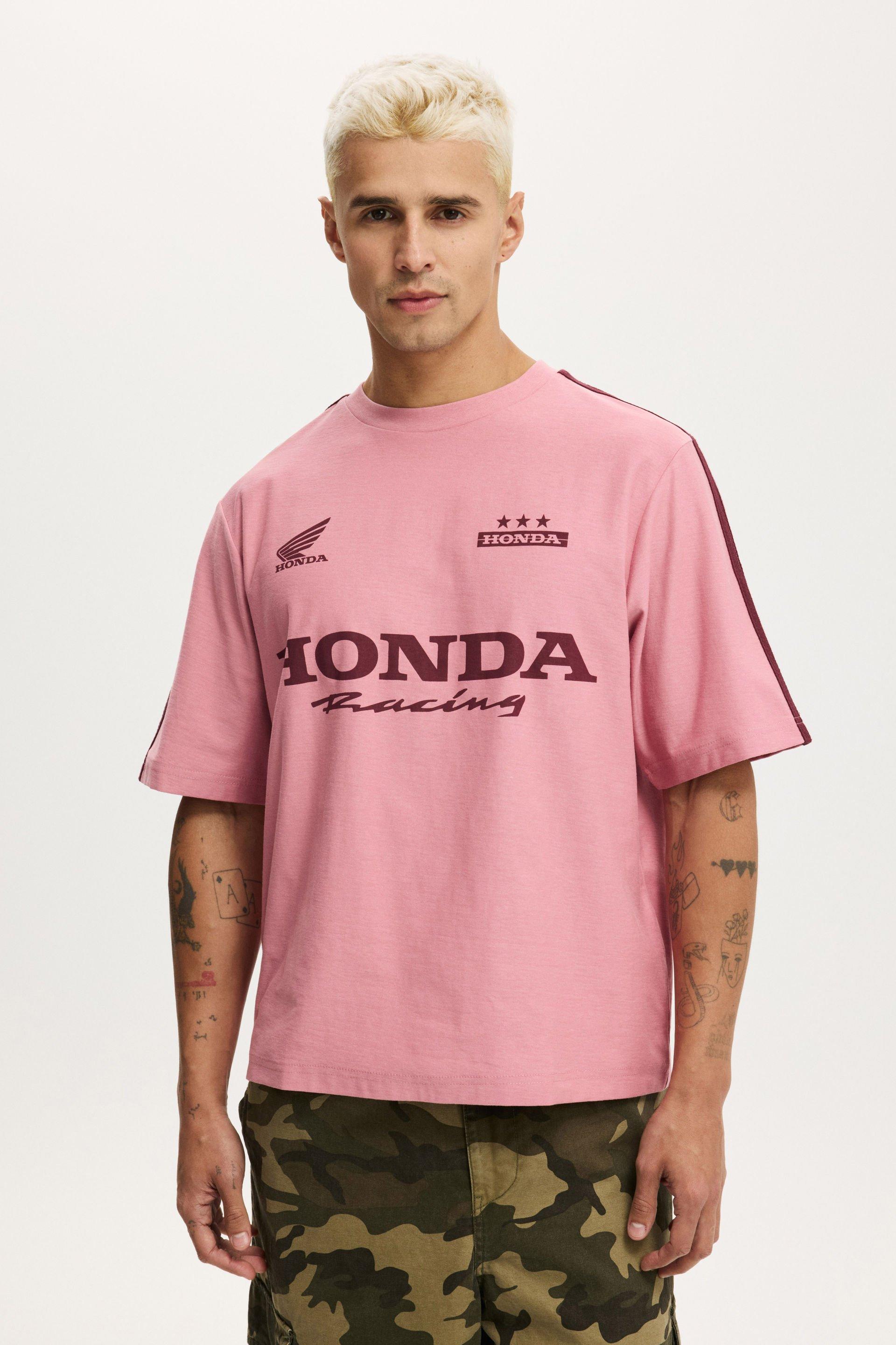 Cropped fit honda x jt racing T-shirt-lcn hon vintage rose / honda - r