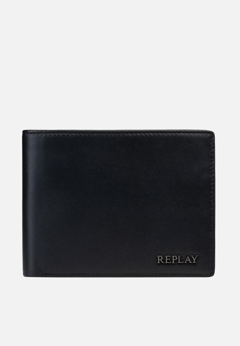 ウォレット Sheep Plain Leather Wallet - Black8