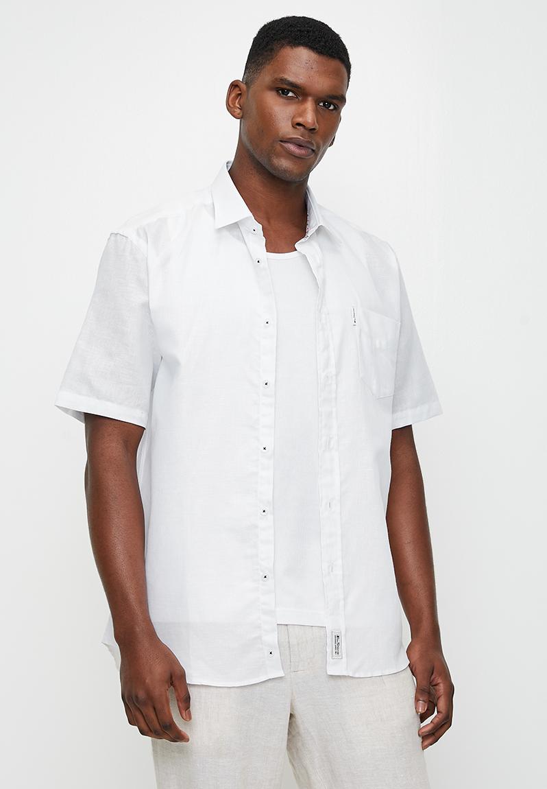 Cotton Linen Shirt S/S - White