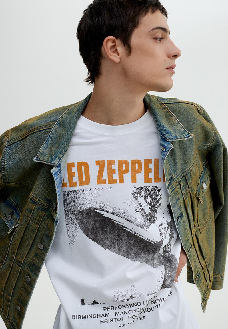 Loose fit printed t-shirt - white/led zeppelin - 1268967004