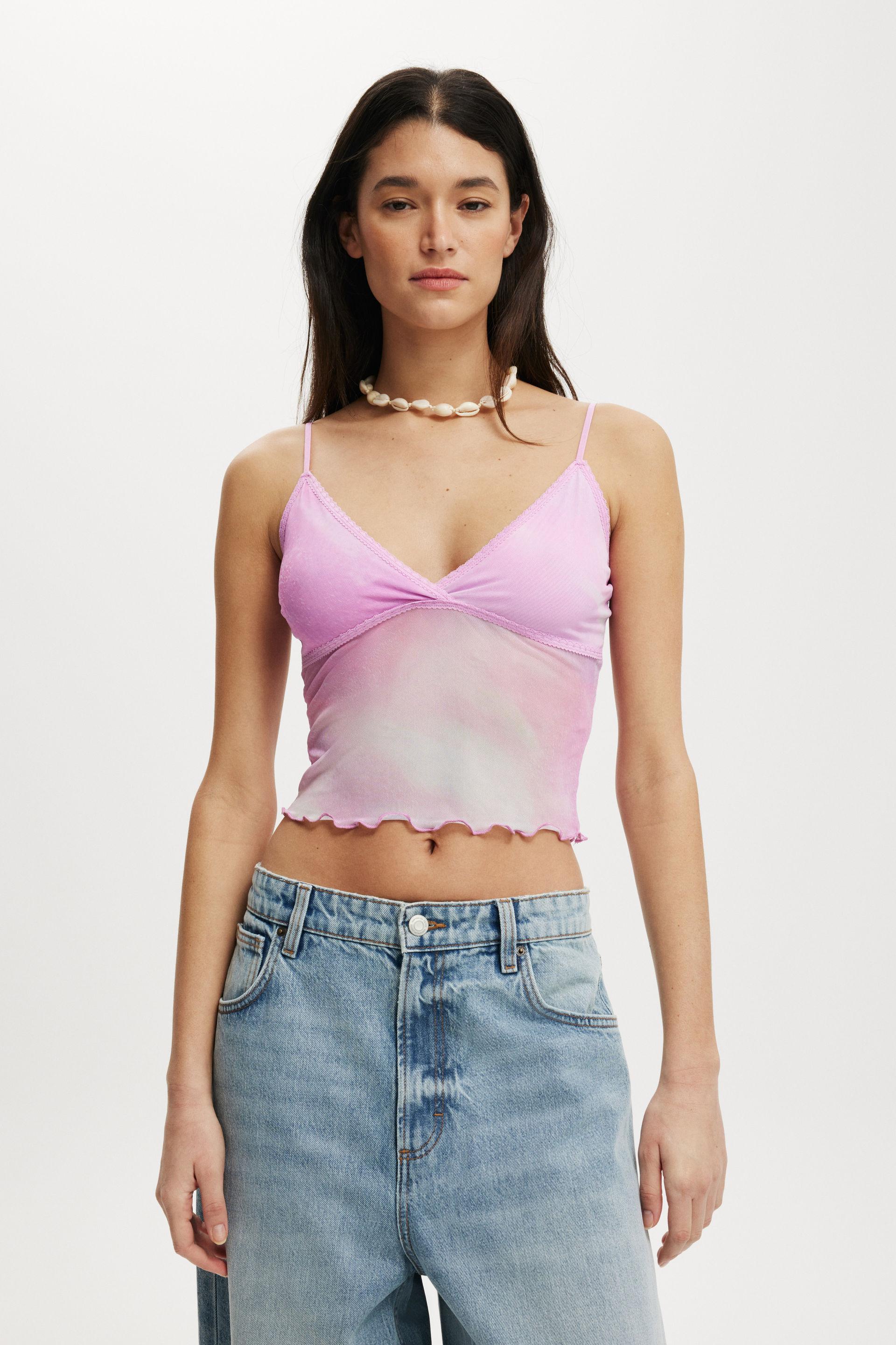 Ashley mesh cami - mirra pink blurred