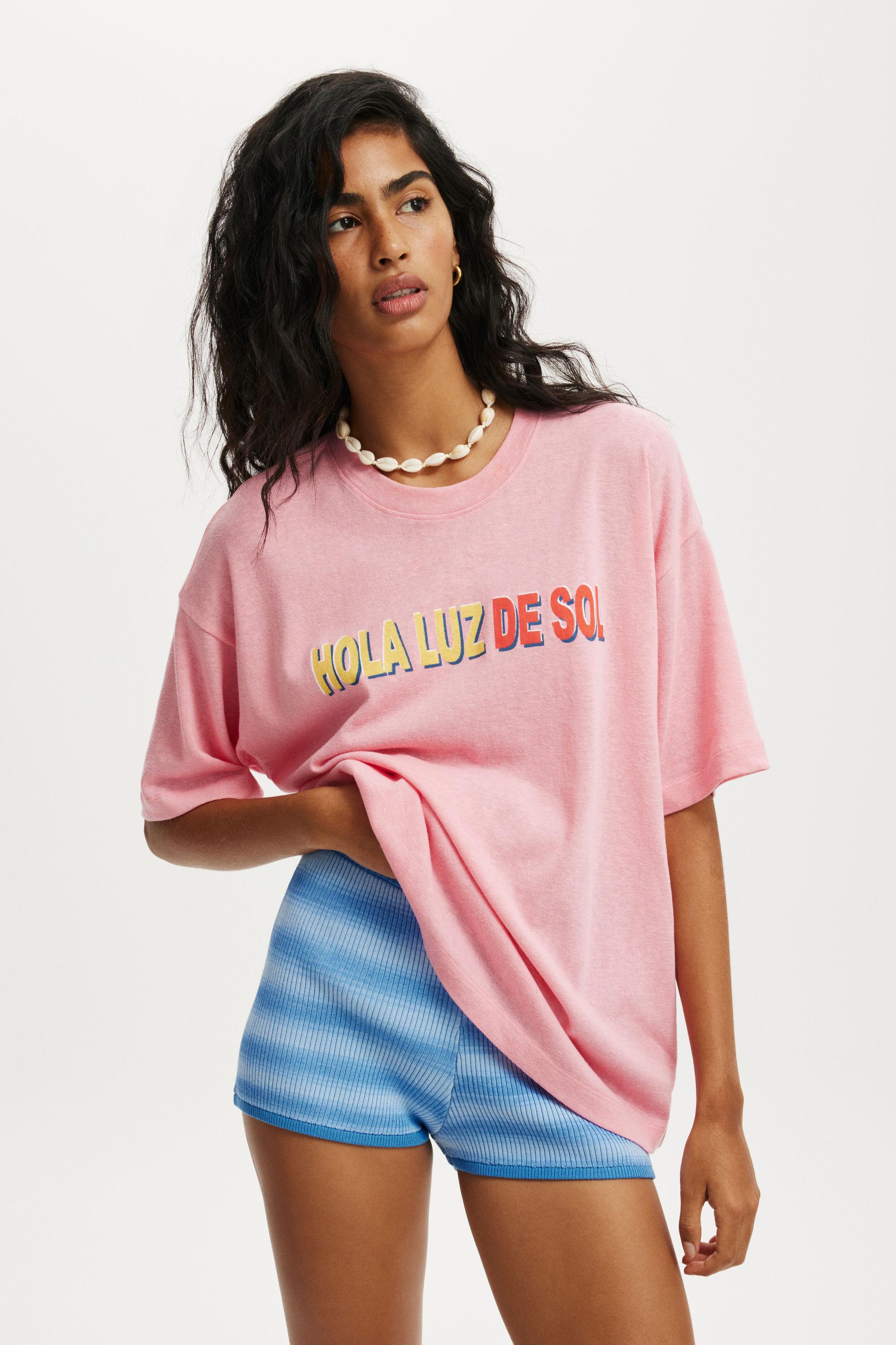 The boxy graphic tee - hol & luz de sol/britney pink