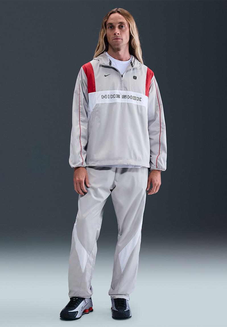 ウェア shoujin NSW Wvn HZ Shox Jacket - Grey Fog/White/University Red