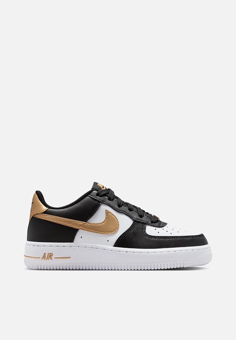 nike air force 1 black white gold