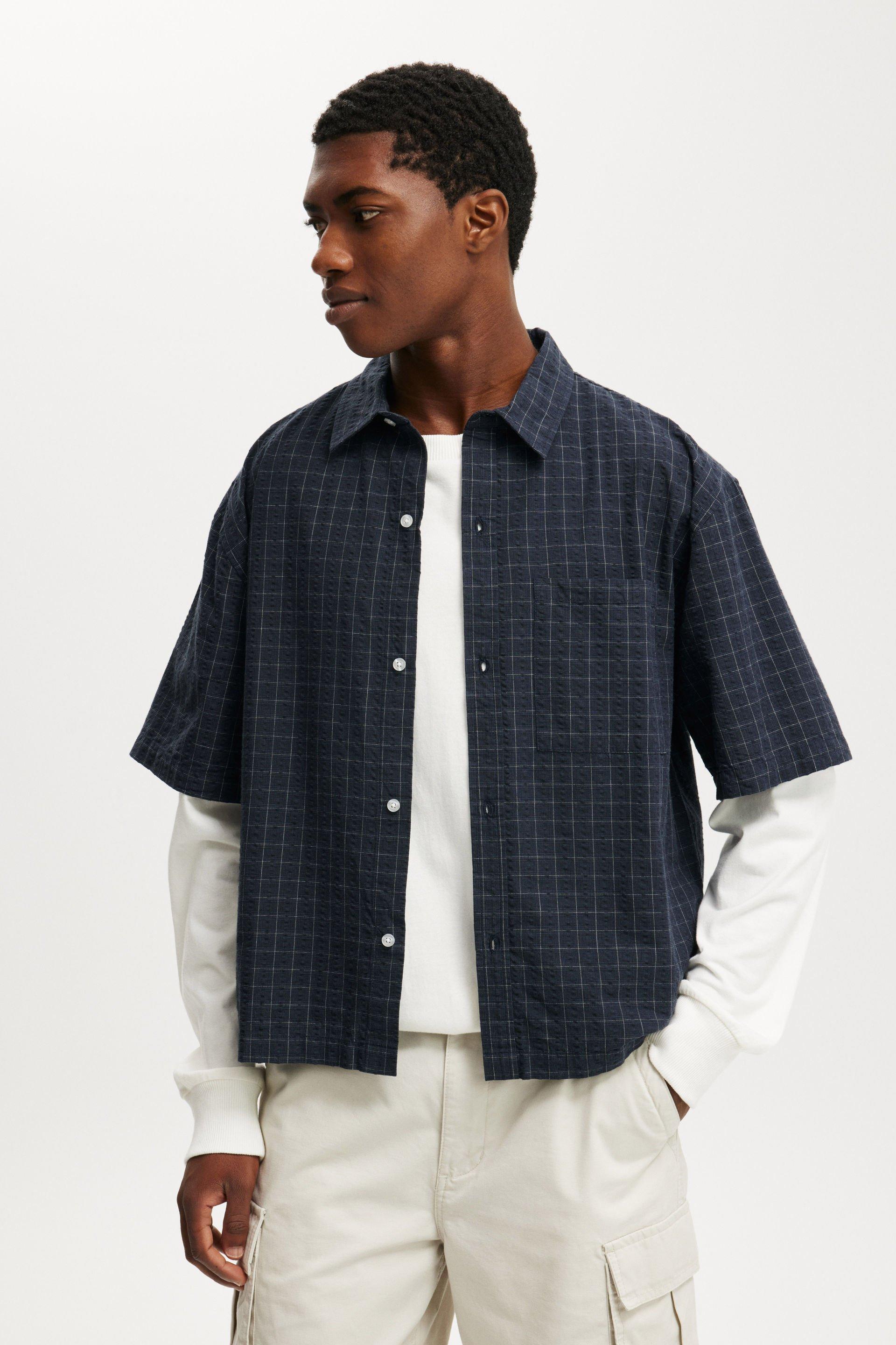 Darcy Short Sleeve Shirt - Navy Grid Check