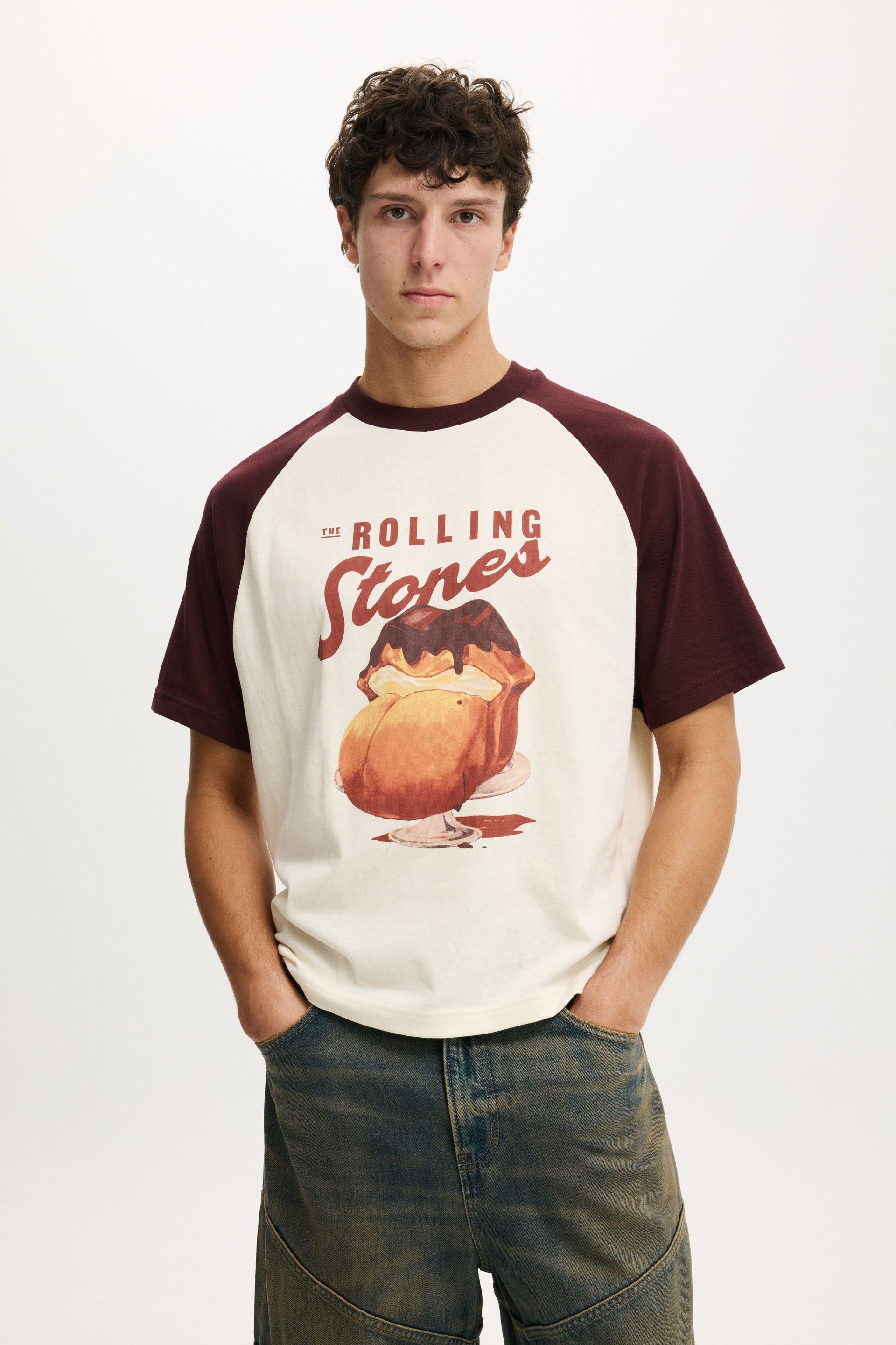 Crop Fit Music T-Shirt - Lcn Bra Cream Puff / Rolling Stones - Melting