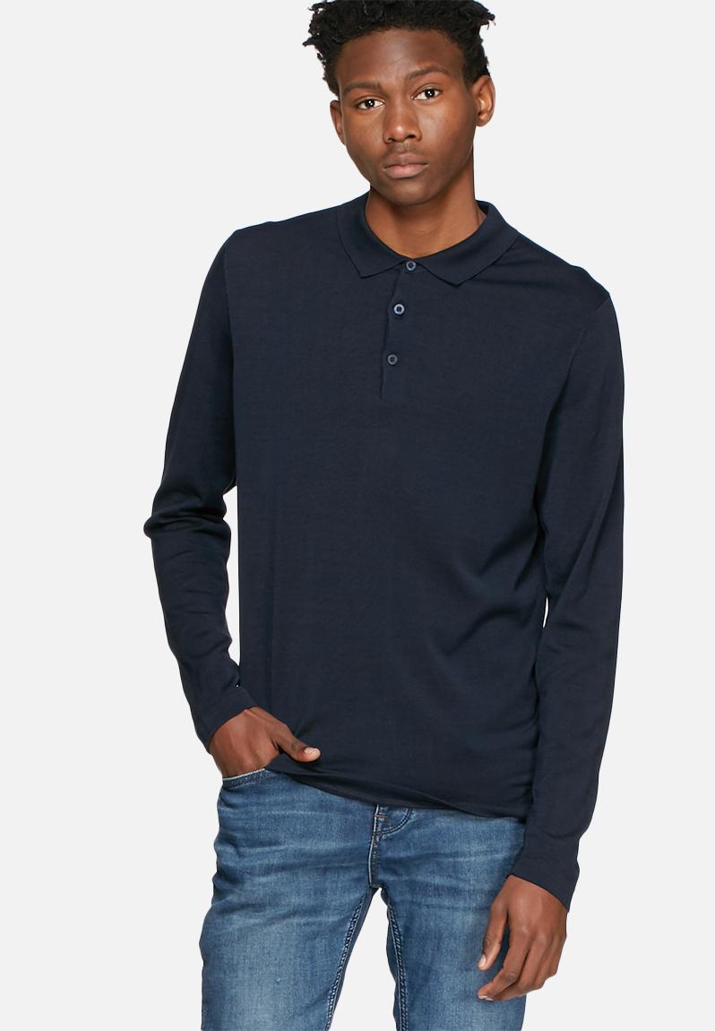 Parker knitted polo - dark sapphire melange Selected Homme Knitwear ...