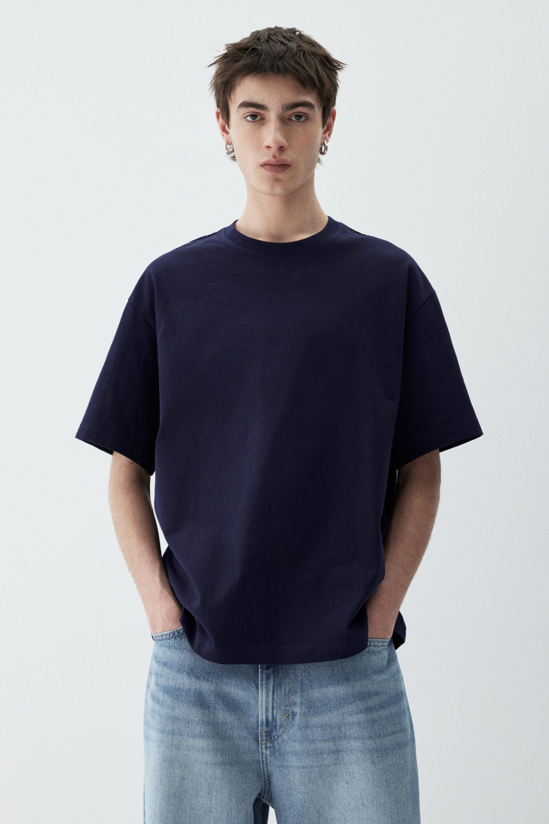 Loose fit t-shirt - navy blue - 0608945107