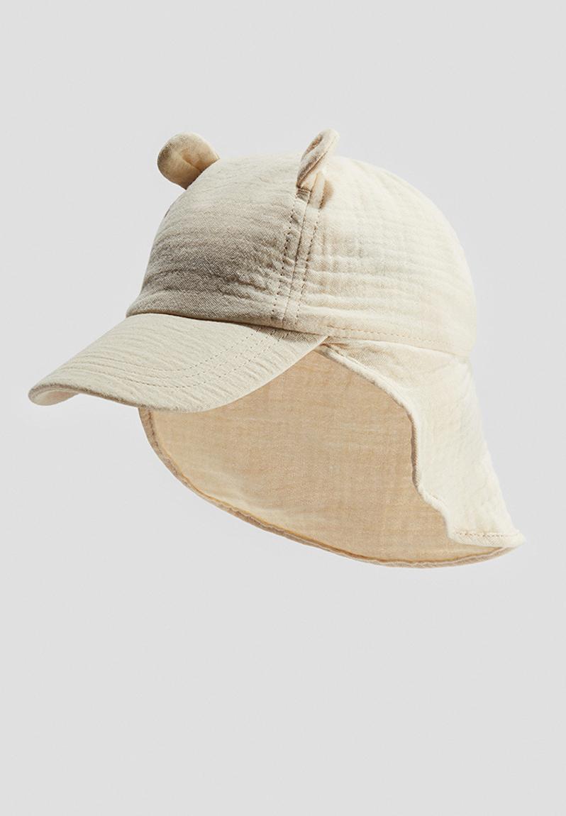 Ear-detail muslin cap - light beige - 1224719005