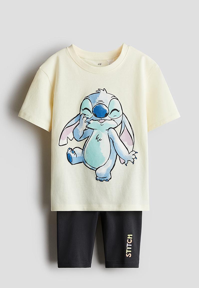 2-piece printed set - light yellow/lilo & stitch - 1073066035