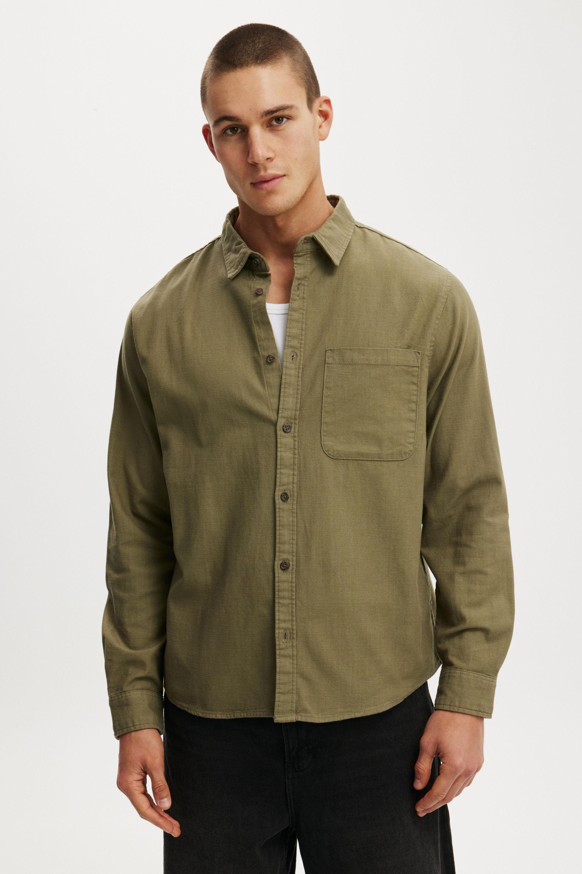 Lewis Long Sleeve Shirt - Washed Khaki
