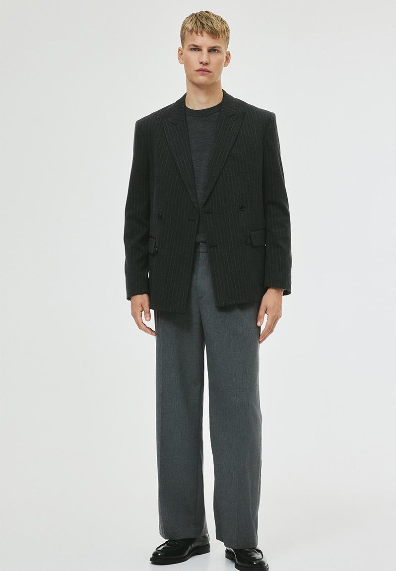 Loose fit tailored trousers - dark grey - 1275651001