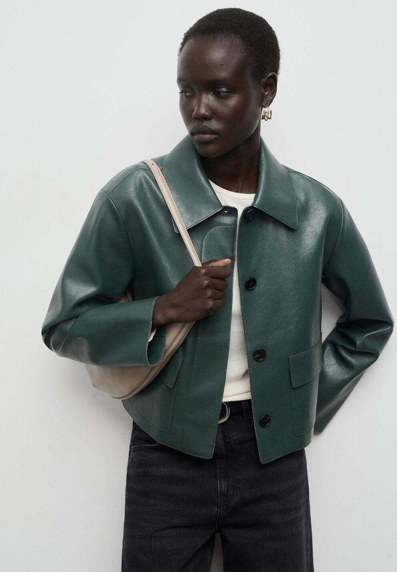 ジャケット・アウター 90s luna mattino zip short leatherjacket Jacket sabina - green