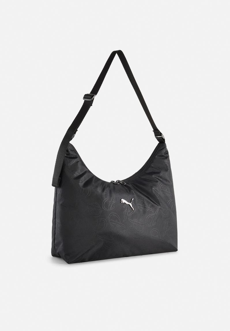 バッグ 2000s BOSE bag & PUMA bag Pop slouchy hobo bag- puma black-puma script aop