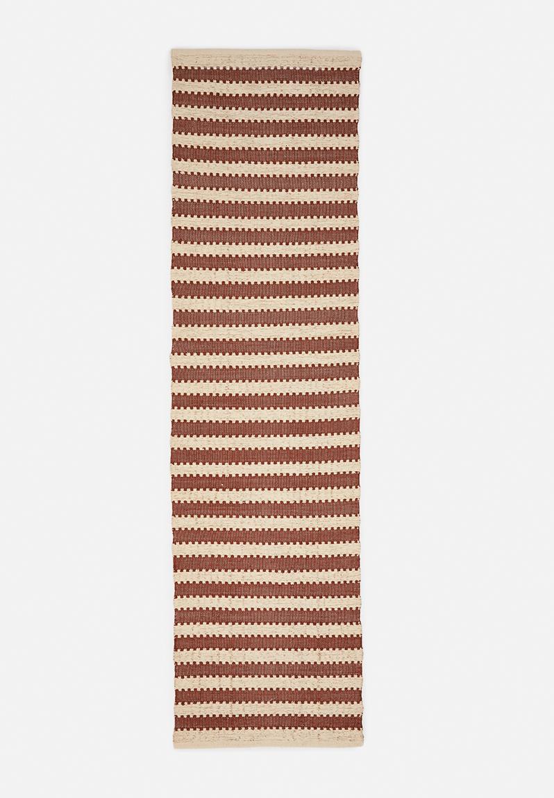 Cotton Woven Runner Rust & Natural
