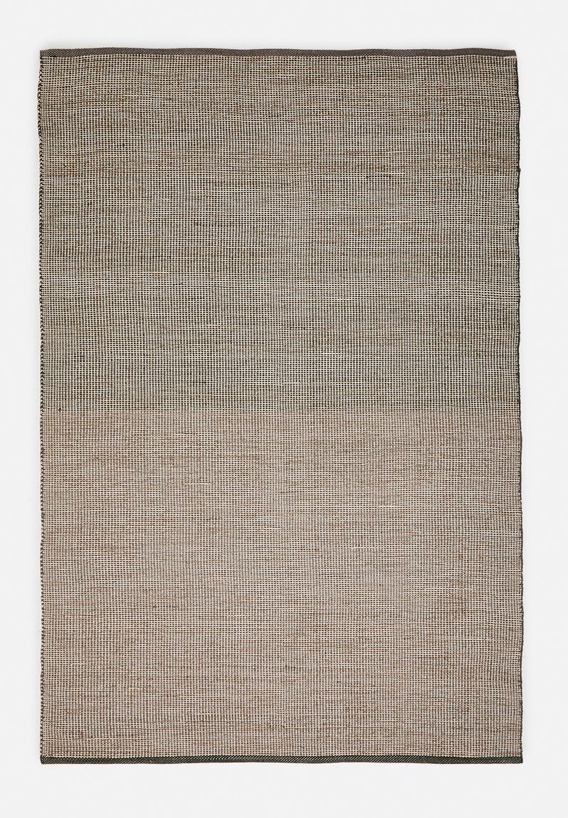 Marni Cotton Woven Colour Block Rug Green & Grey