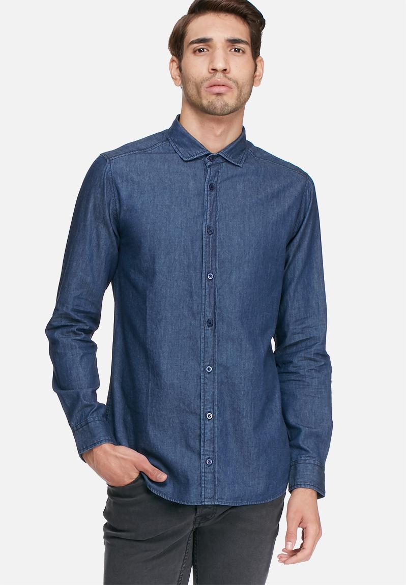 Denim long sleeve shirt - dark wash basicthread Shirts | Superbalist.com