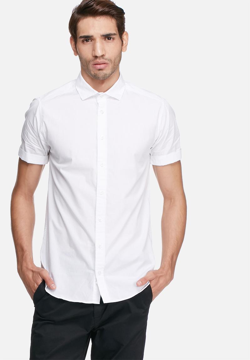 Plain slim poplin shirt - white basicthread Shirts | Superbalist.com