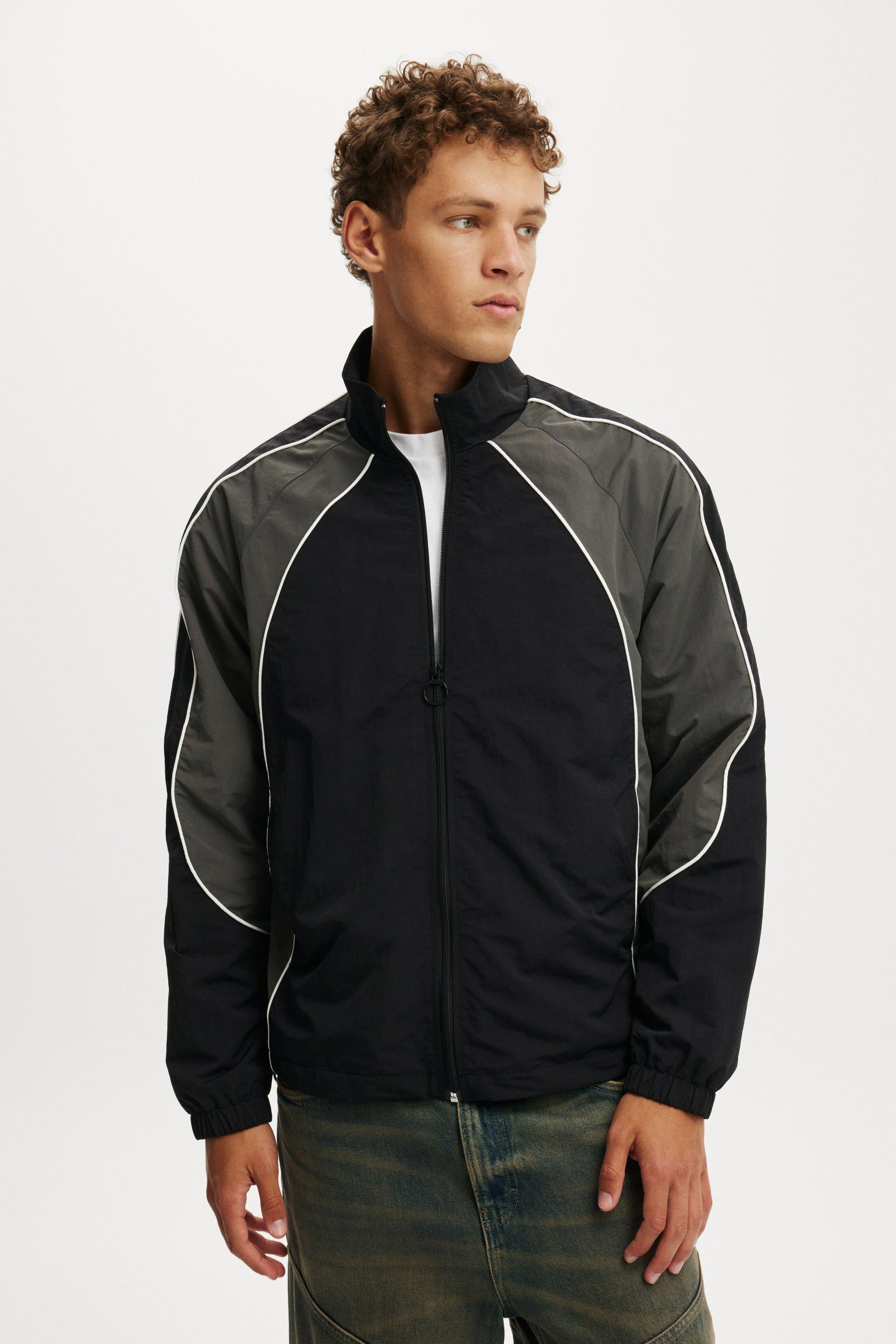 Panelled Spray Jacket - Black / Grey