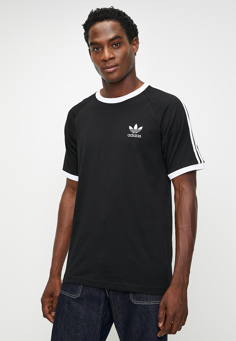 3-STRIPE TEE . - black