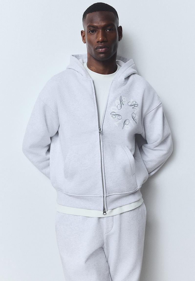 Loose fit zip-through hoodie - grey/paris - 1289806002