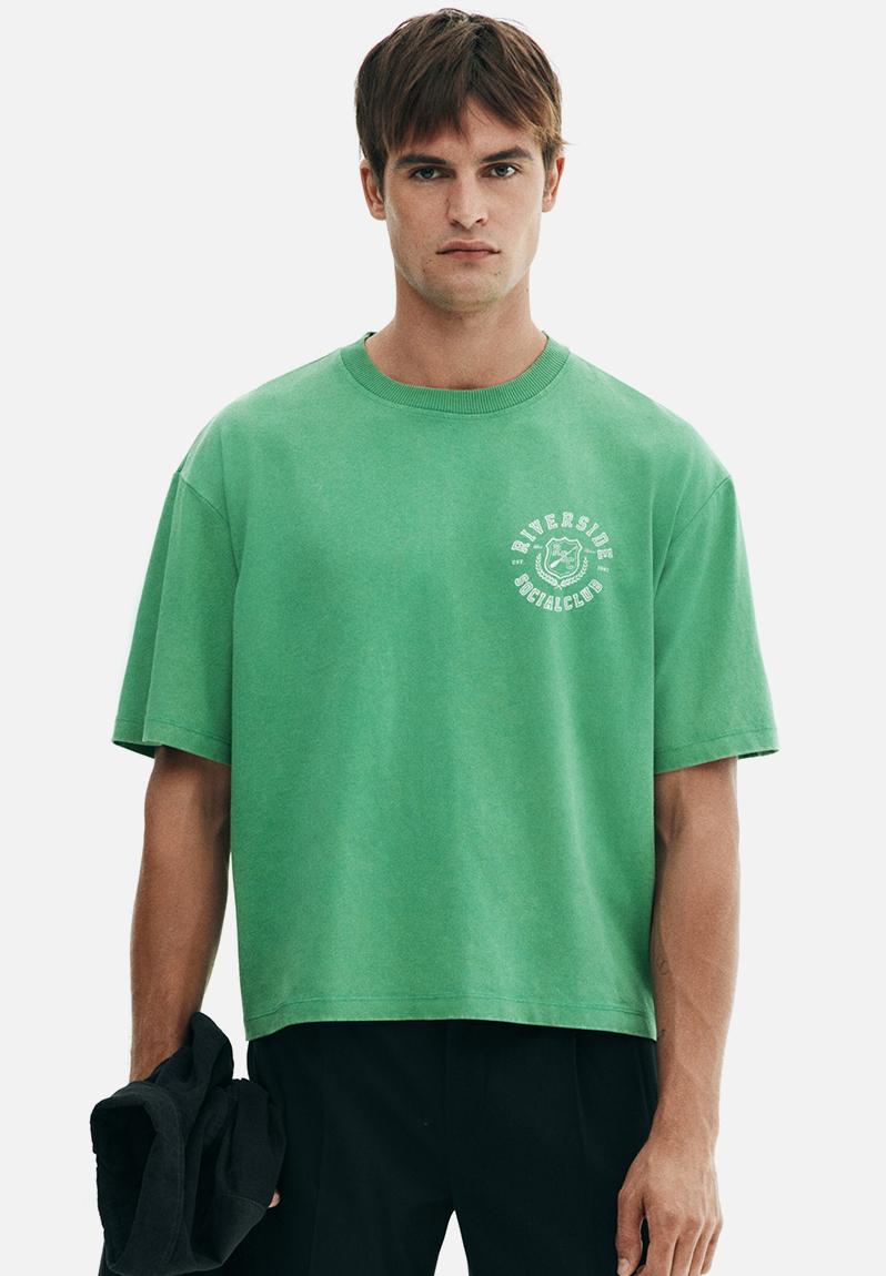 Loose fit printed t-shirt - green/riverside - 1311140001