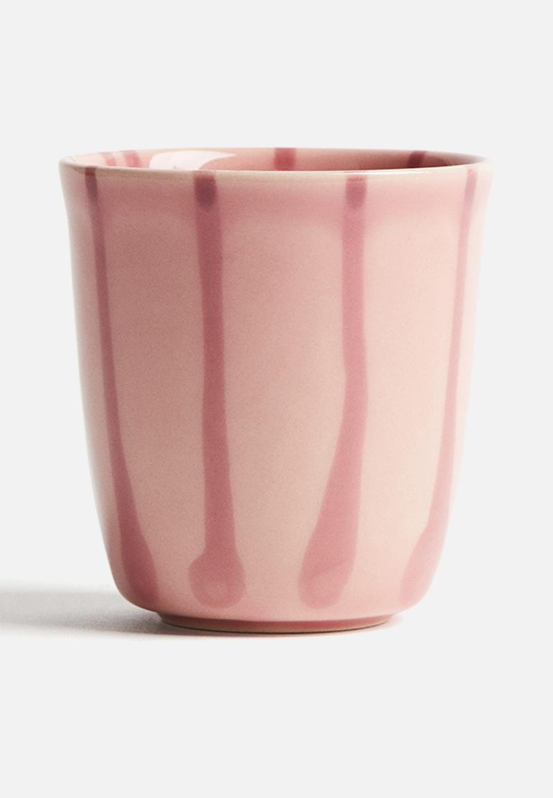 Drip-glazed stoneware mug - pink/patterned - 1291260003