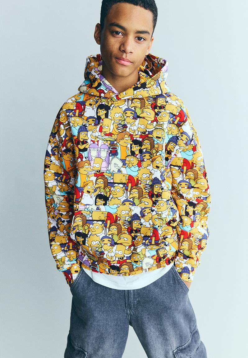 Printed hoodie - yellow/the simpsons - 1296488004