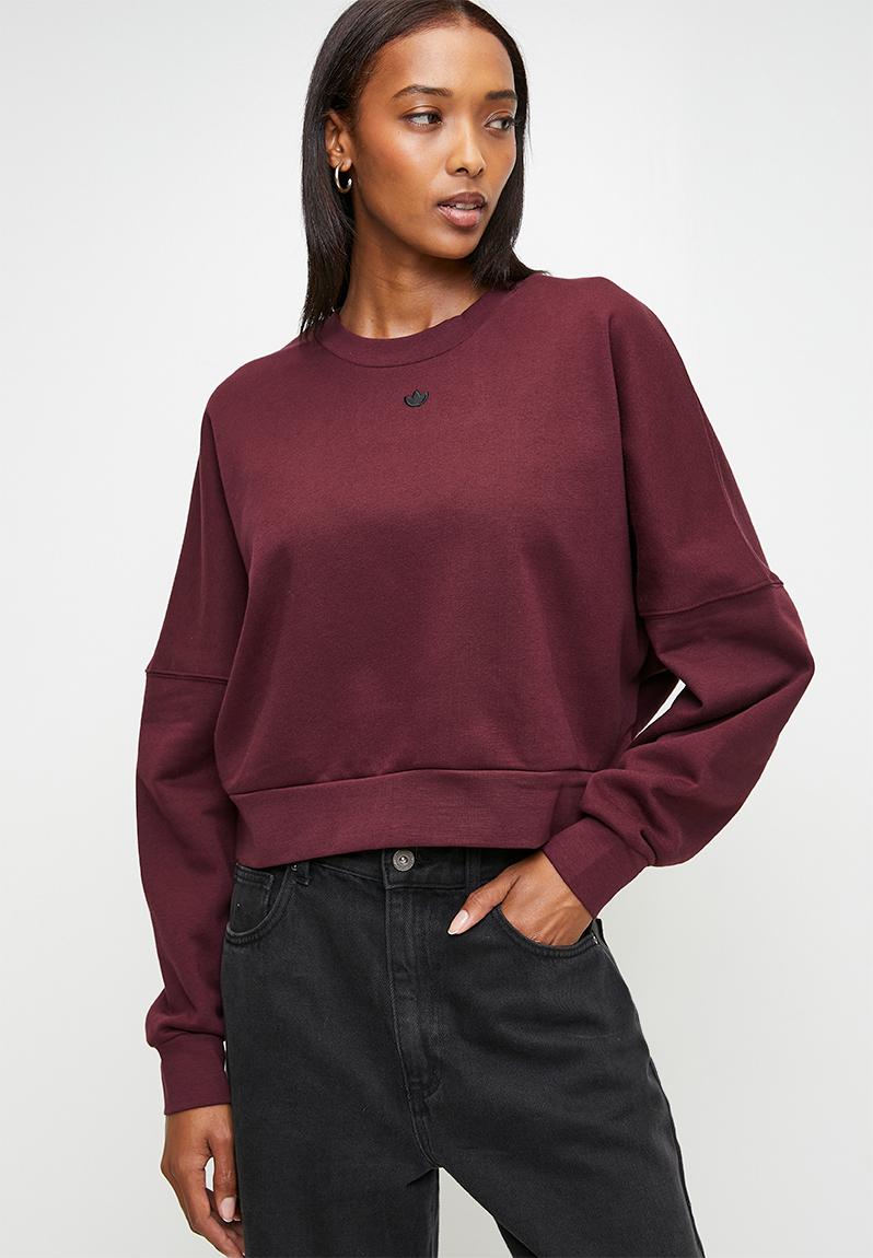 トップス Ameri CHEMICAL OVERDYE LACE SWEAT Ess Crew Fl W S26 - Maroon