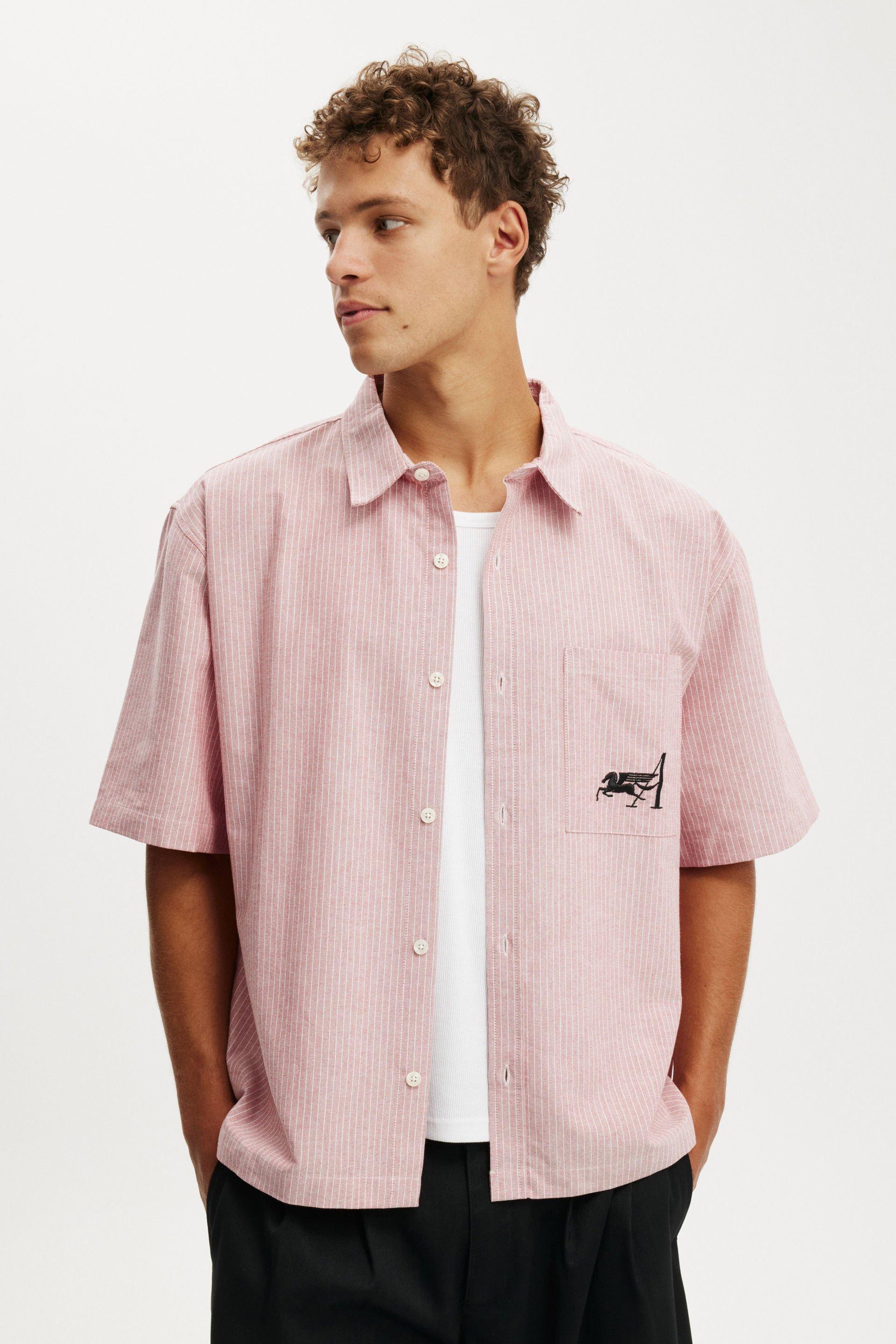 Lucky Short Sleeve Shirt - Red Stripe Emb