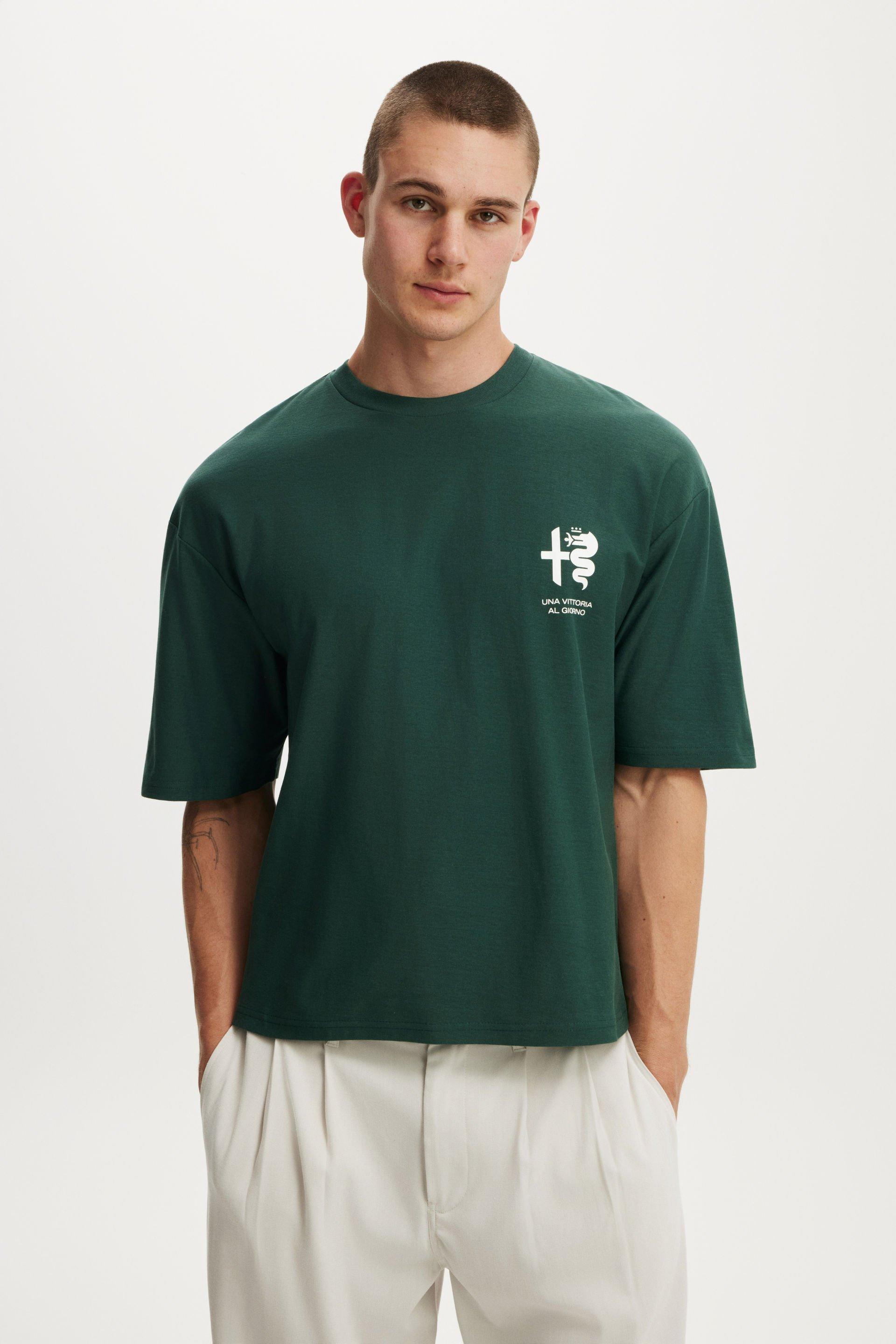 Cropped Fit Alfa Romeo T-Shirt - Lcn Alf Pineneedle Green / Una